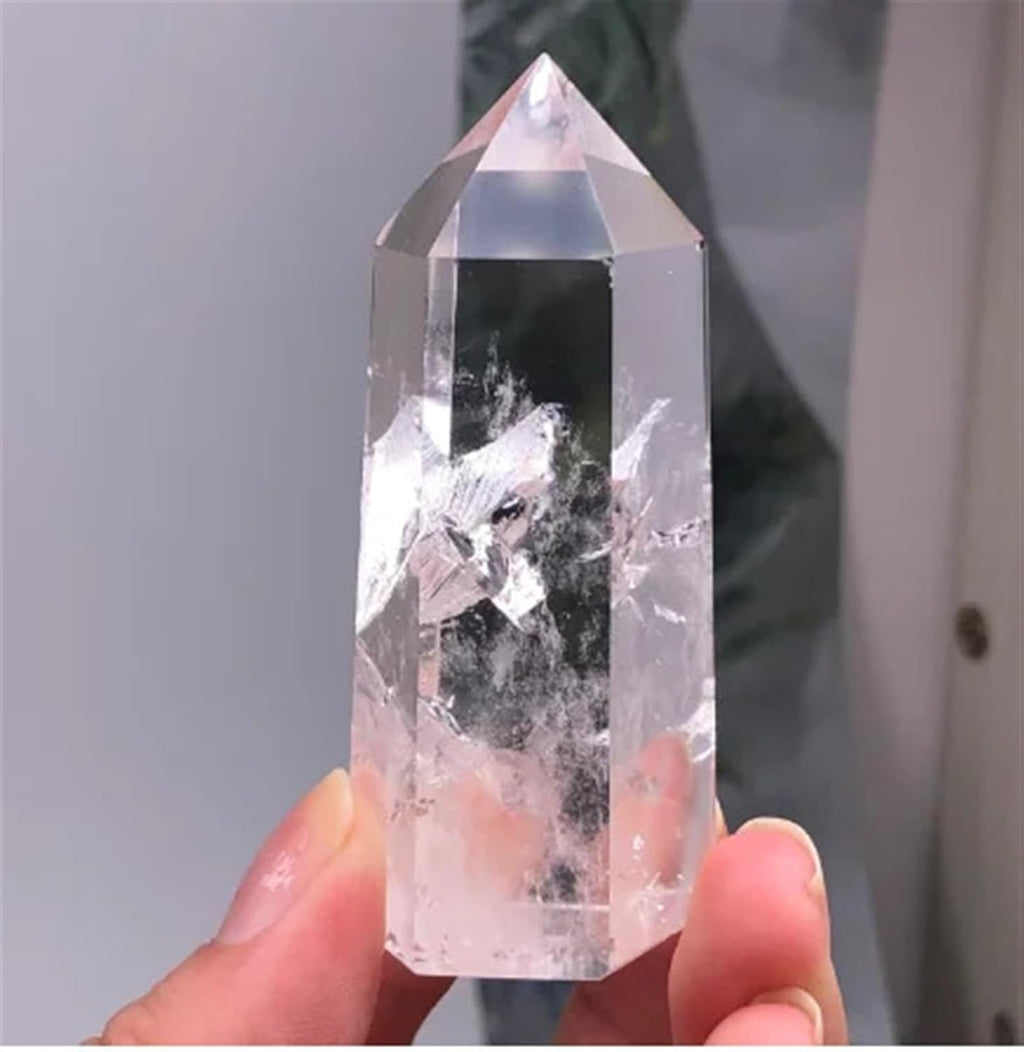 Clear Lemurian Seed Quartz Point Cluster Crystal Rough Ornaments (Size : 1 Piece) Gemstone Stone