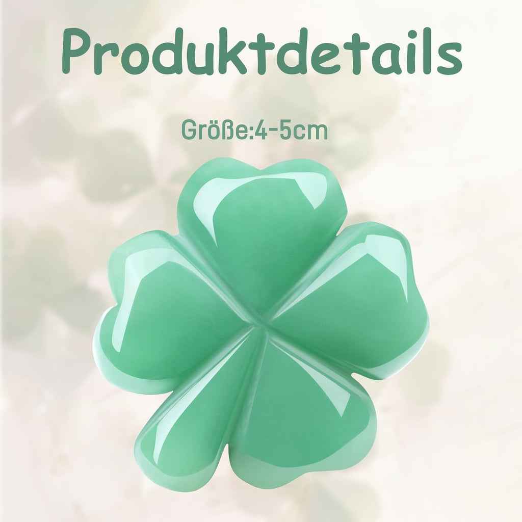 Lucky Charm Gift Four Leaf Clover Lucky Charm Exam Green Aventurine Healing Stones Crystals Gemstones Operation Anti-Stress Protection Symbol Lucky Clover Gift