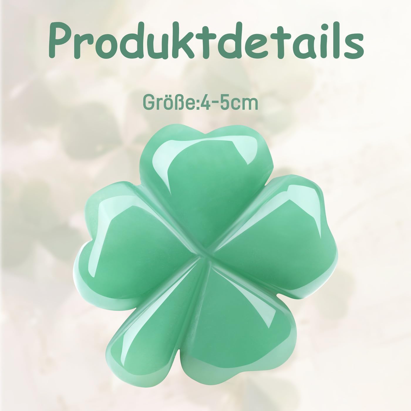 Lucky Charm Gift Four Leaf Clover Lucky Charm Exam Green Aventurine Healing Stones Crystals Gemstones Operation Anti-Stress Protection Symbol Lucky Clover Gift