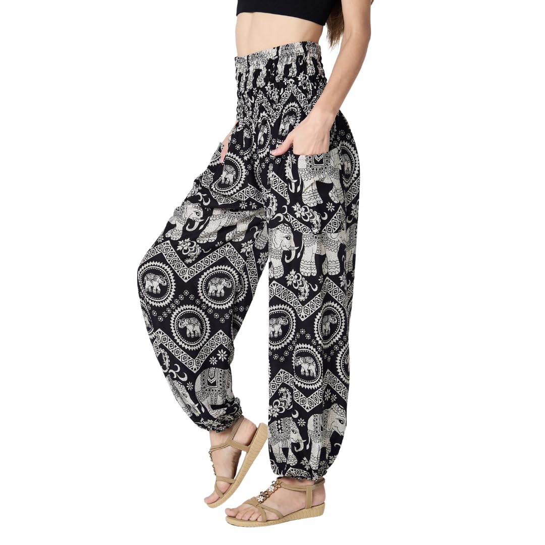 Tranquil Threads High-Waisted Boho Harem Yoga Pants for Women