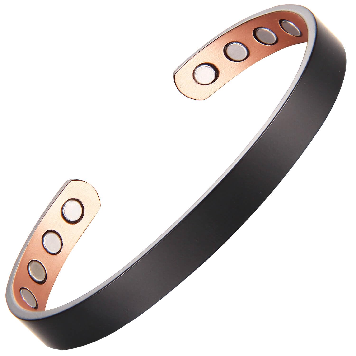 MagEnergy Copper Bracelet for Men and Women 99.9% Pure Copper Bangle 6.8 Inch Adjustable with 8 Magnets