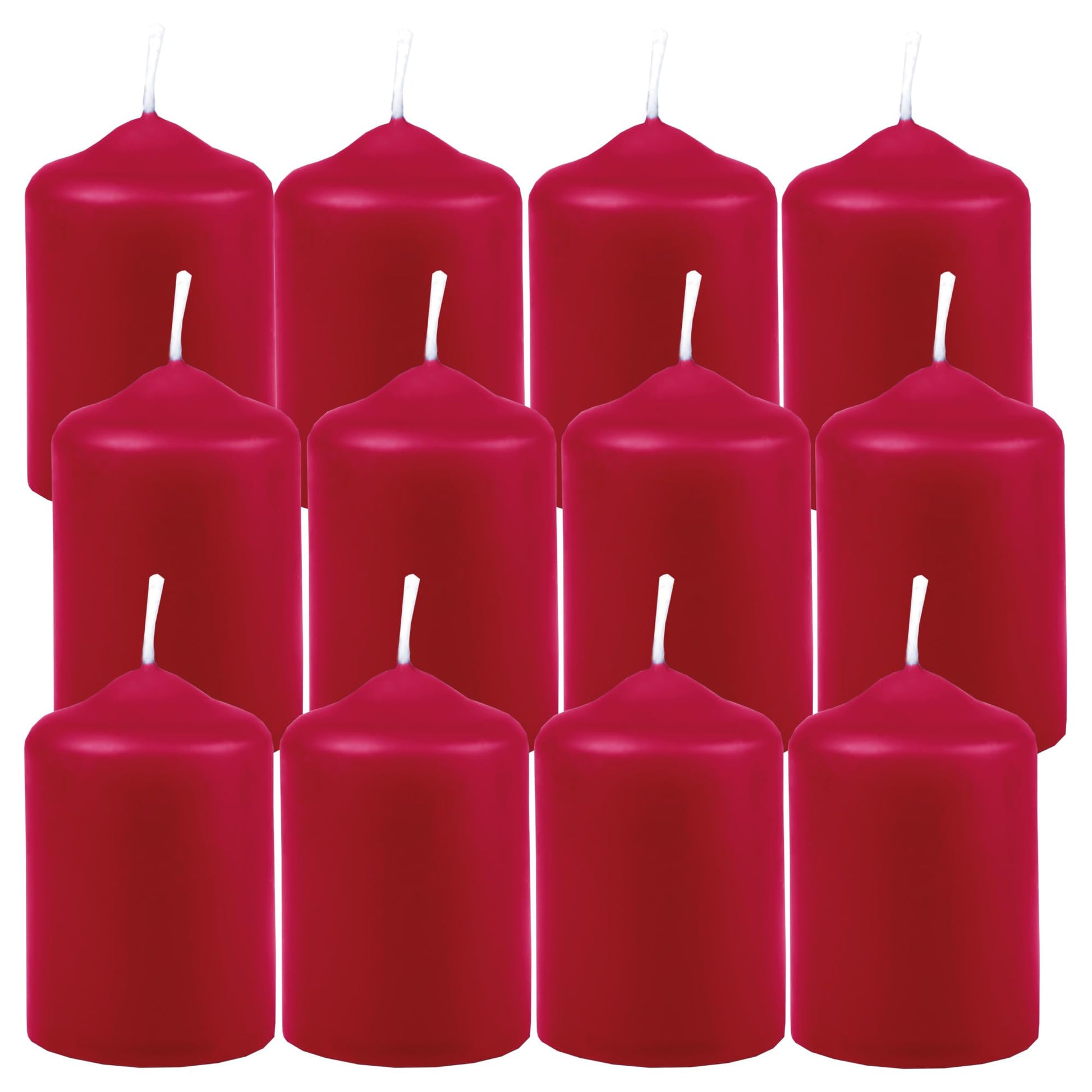 Wax Candles, Pillar Candles, Black, Tea Light Diameter 4 cm x height 6 cm (Pack of 6), Available in Many Colours - Made in the EU - Candles Block Candles - Wax