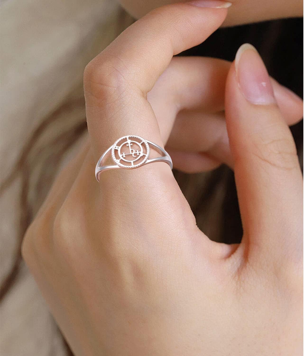Sigil of Lilith Statement-Ring S925 Sterling Silber Sigil of Lilith Statement-Ring Geschenke für Frauen Männer