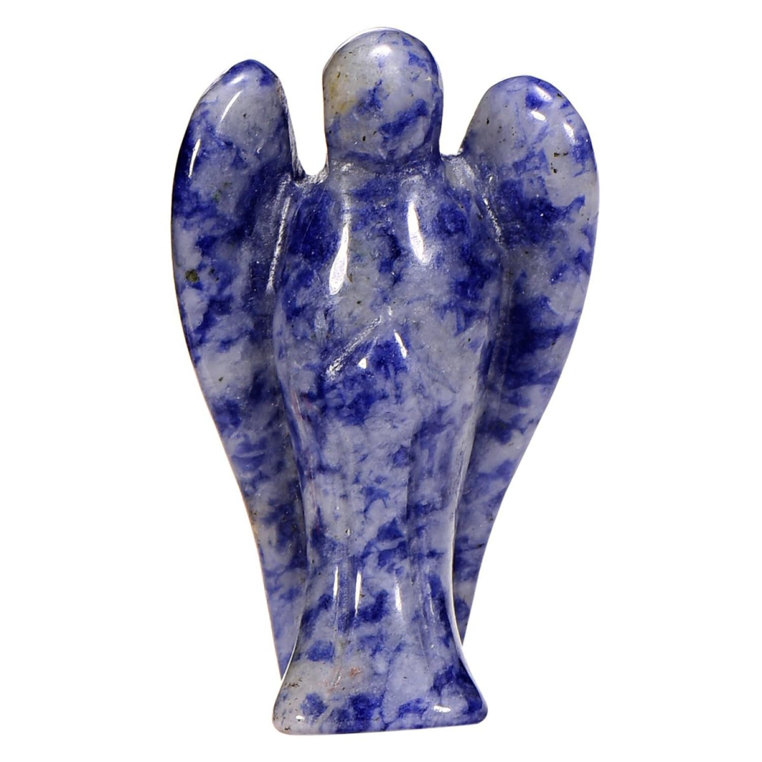 Morella Edelstein Dalmatinerjaspis Engel Glücksbringer Schutzengel zum Mitnehmen 3,5 cm in Samtbeutel