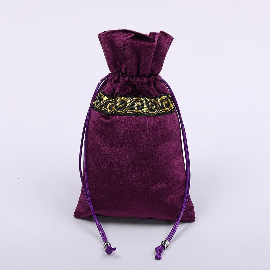 BLESSUME Altar Tarot Tablecloth Wicca Velvet Cloth with Tarot Bag, Purple 1, 62 x 62 cm (Cuadrado)