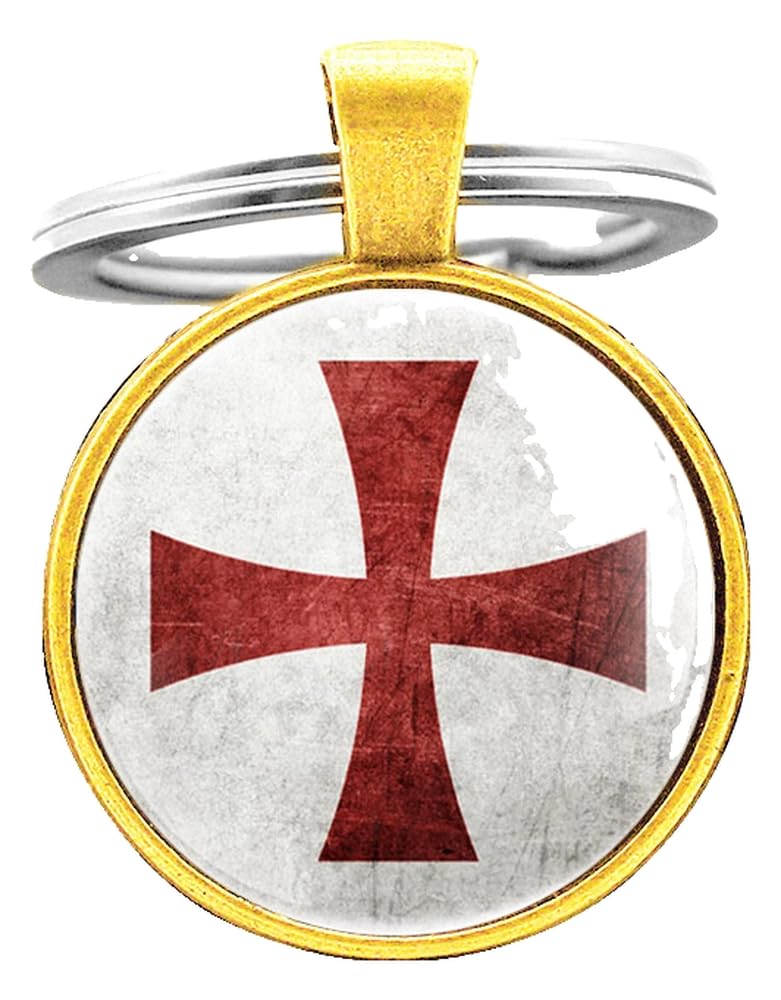 KREATIONS Templar Cross Keyring Glass Jewellery
