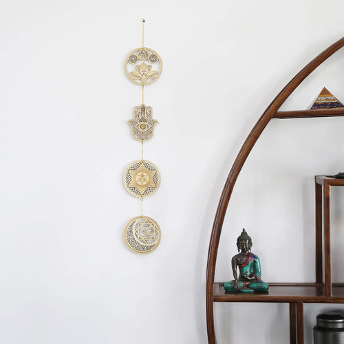 13.5 cm Heilige Geometrie Wandkunst, 4-teiliges Set, Meditationsdekoration (das Auge des Horuss, die Blume des Lebens, der Baum des Lebens, Metatron's Cube), Holzkunst-Set, spirituelle Geschenke (B)