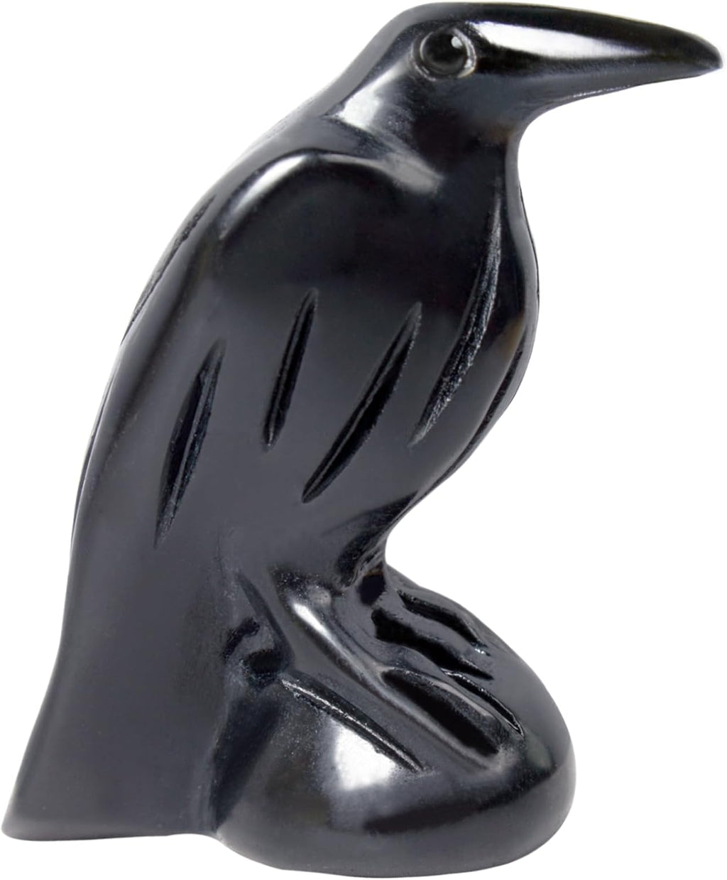 Black Obsidian Raven Statue Gothic Witchy Decor Hekate Crystal | 2 Inch Natural Mystical Crow Healing Crystal Figurine. Witchy Decor For Home Office Meditation Altar Birthday Gift For Women