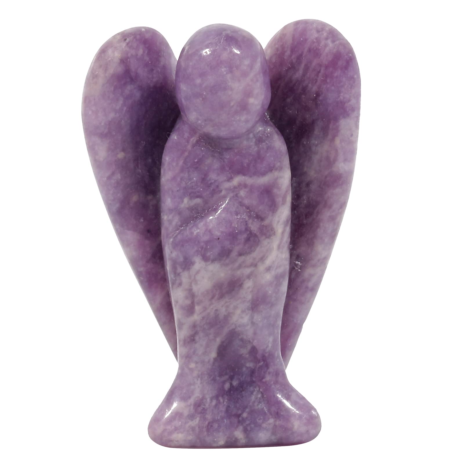 Natural Kambaba Jasper Guardian Angel Statue, Hand Carved Stone Healing Crystal Bag Figures Decoration, 5 cm