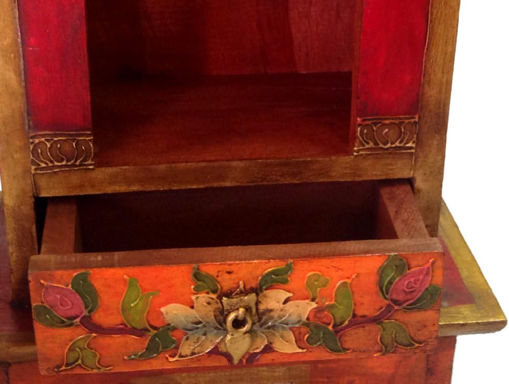 Altar - Table Altar - With Drawer - Wooden - Handmade Antique Style - 36 x 22 cm