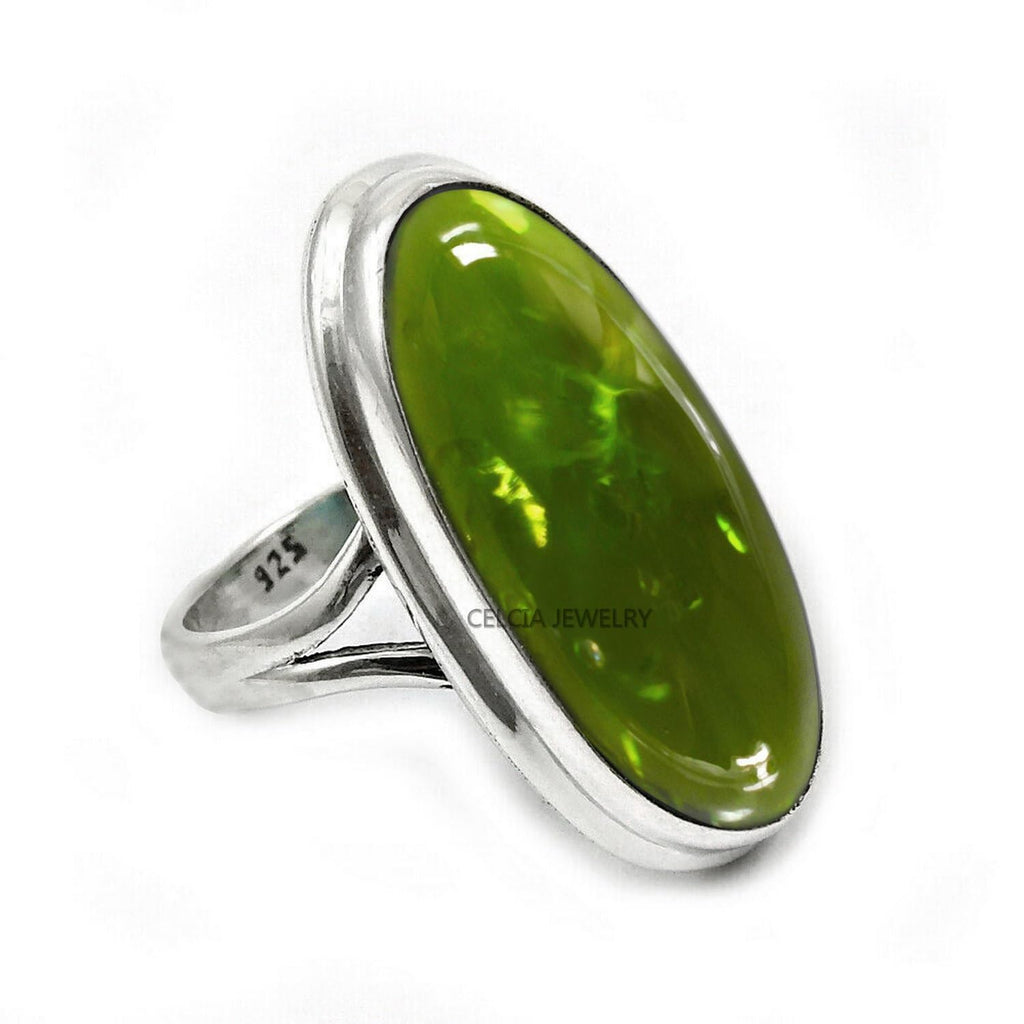 Large Oval Gemstone Handmade Jewellery, 925 Sterling Silver Tribal Ring, Engagement Gifts for Couples, Birthday Gifts for Men, Fathers Day Gifts, Promise Ring, Men's Gifts (Size 7.5, Charoite)