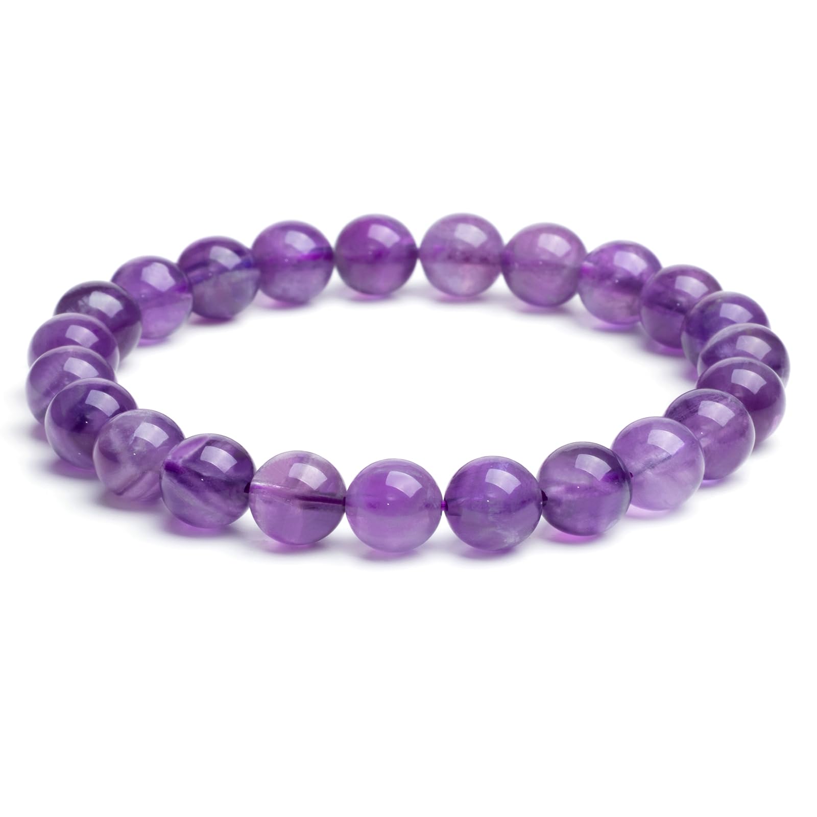 Handmade Genuine Natural Stone Beads Healing Stones Bracelet, Women's Men's Chakra Bead Bracelet, 8 mm Round Gemstone Yoga Bracelets, Includes Replacement Beads