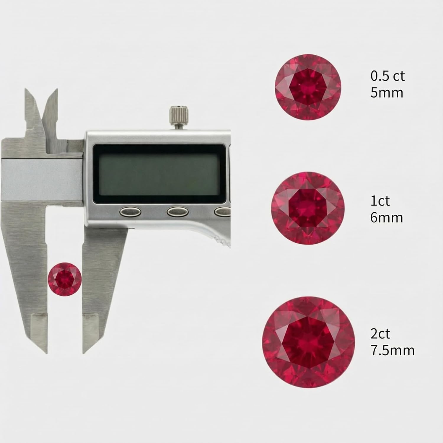 Rubin Stein, Künstlicher Ruby im Labor Gezüchtet, Rubinrot, 0,5–2,0 ct, Runder Brillantschliff, AGL-Zertifiziert, Loser Edelstein zur Schmuckherstellung (Ohrringe, Ringe, Halsketten)