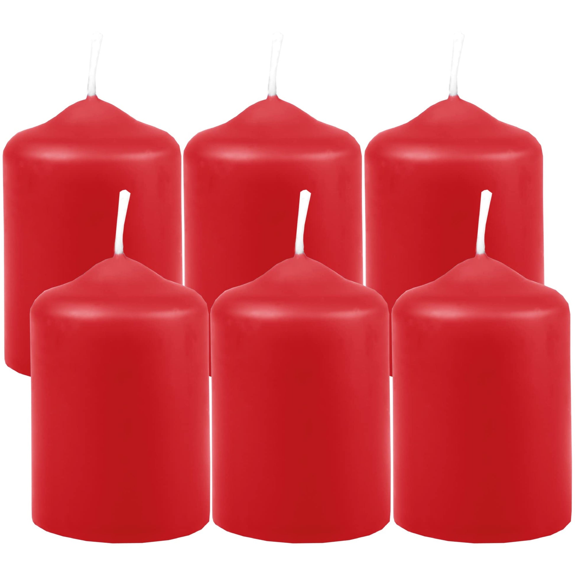 Wax Candles, Pillar Candles, Black, Tea Light Diameter 4 cm x height 6 cm (Pack of 6), Available in Many Colours - Made in the EU - Candles Block Candles - Wax