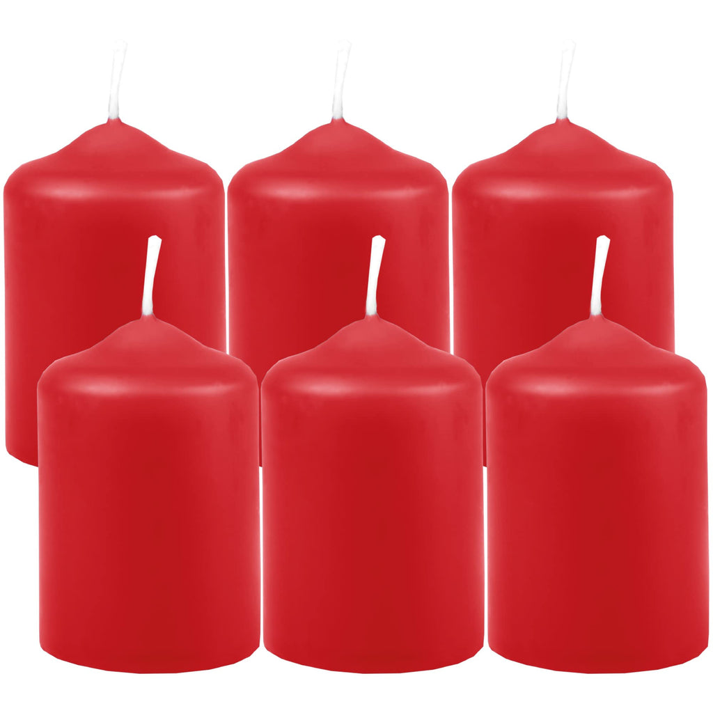 Wachskerzen Stumpenkerzen Braun Ø4cm x 6cm (6 Stück) Teelicht Durchmesser, in vielen Farben - Hergestellt in EU - Kerzen Blockkerzen - Wachs