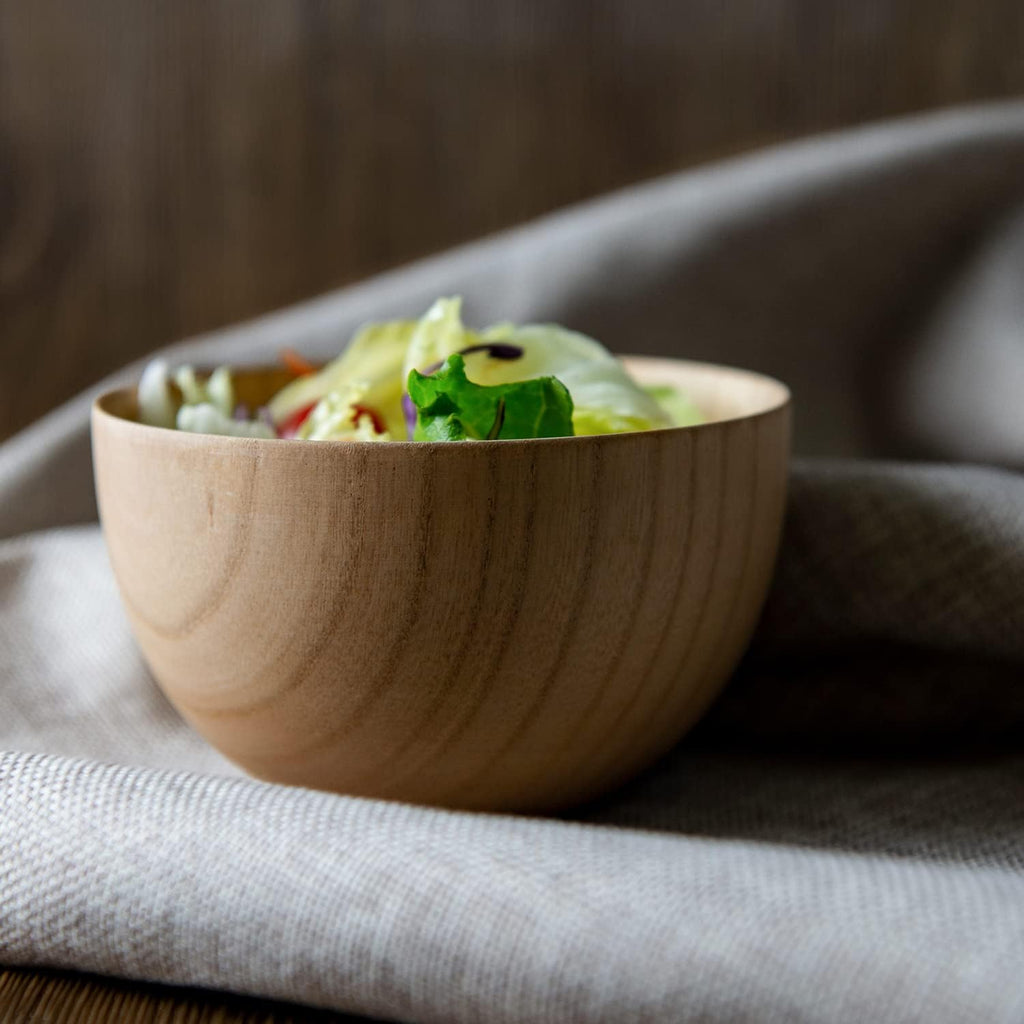 Naturoom Handgefertigte Deko-Holzschalen, stabile Holzschalen, perfekt für Müsli, Salat, Nüsse, Süßigkeiten, Reis, Obst, Dips und Dekorationen. (14 cm Durchmesser x 6,1 cm Höhe) (Natural-Large-2)