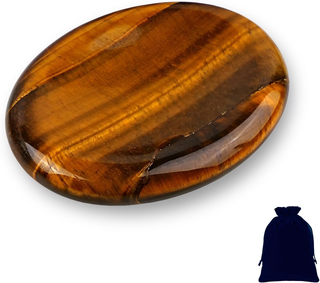 Tiger's Eye Lucky Stones Crystals Stones Worry Stone Gemstones for Children Healing Stones Gemstones Chakra Stones for Anxiety Stress Relief Fortune Telling Reiki Healing Meditation