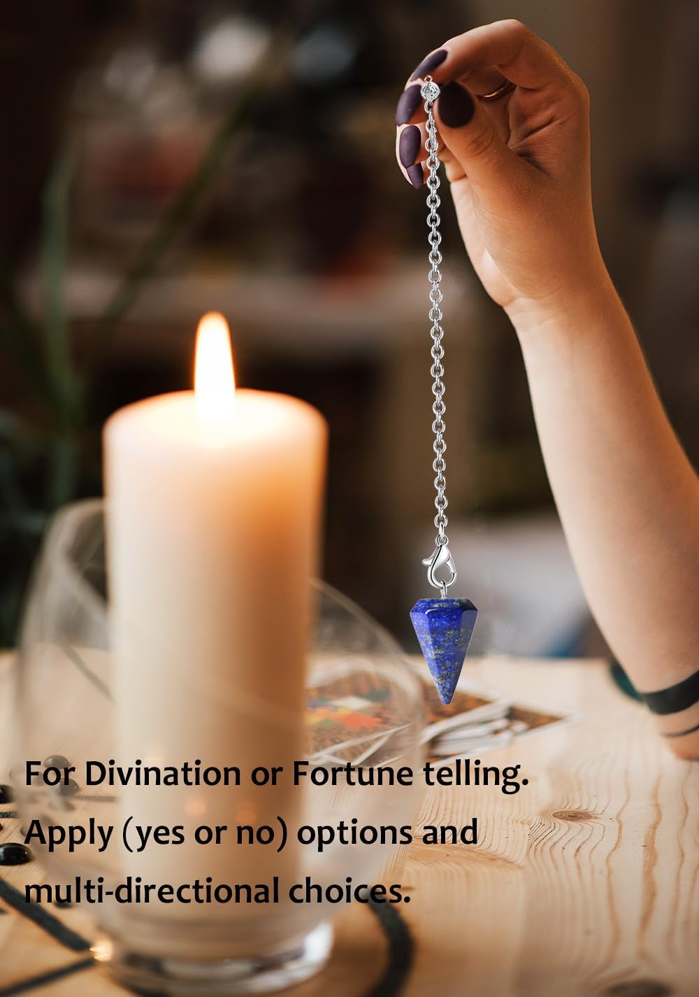 XIANNVXI 6pcs Pendel Set Kristalle Amethyst Stein Rosenquarz Obsidian Lapislazuli Kristall Edelsteine Energetische Pendel Esoterik Pendel mit Kette Spirituelle Reiki Zubehör