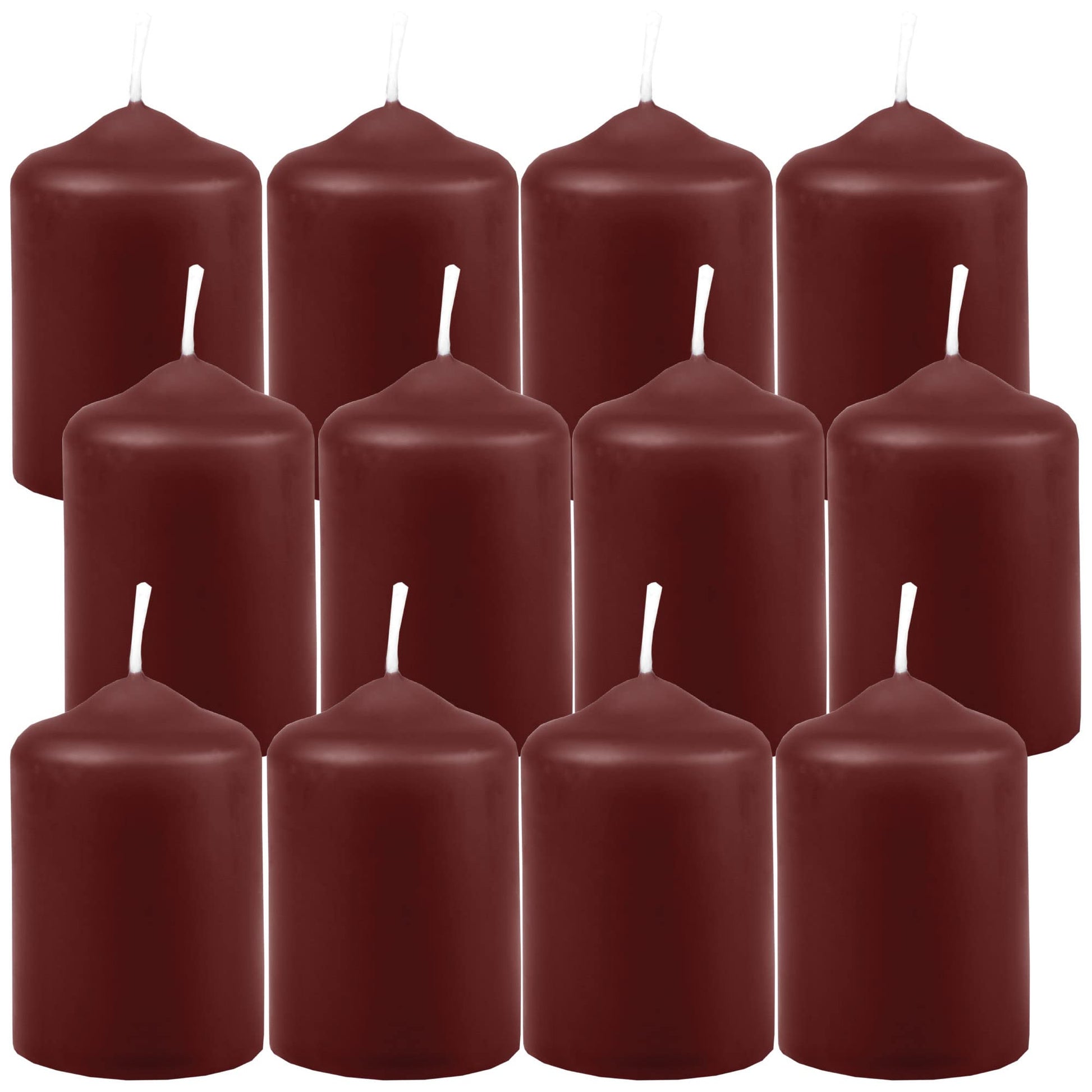 Wax Candles, Pillar Candles, Black, Tea Light Diameter 4 cm x height 6 cm (Pack of 6), Available in Many Colours - Made in the EU - Candles Block Candles - Wax