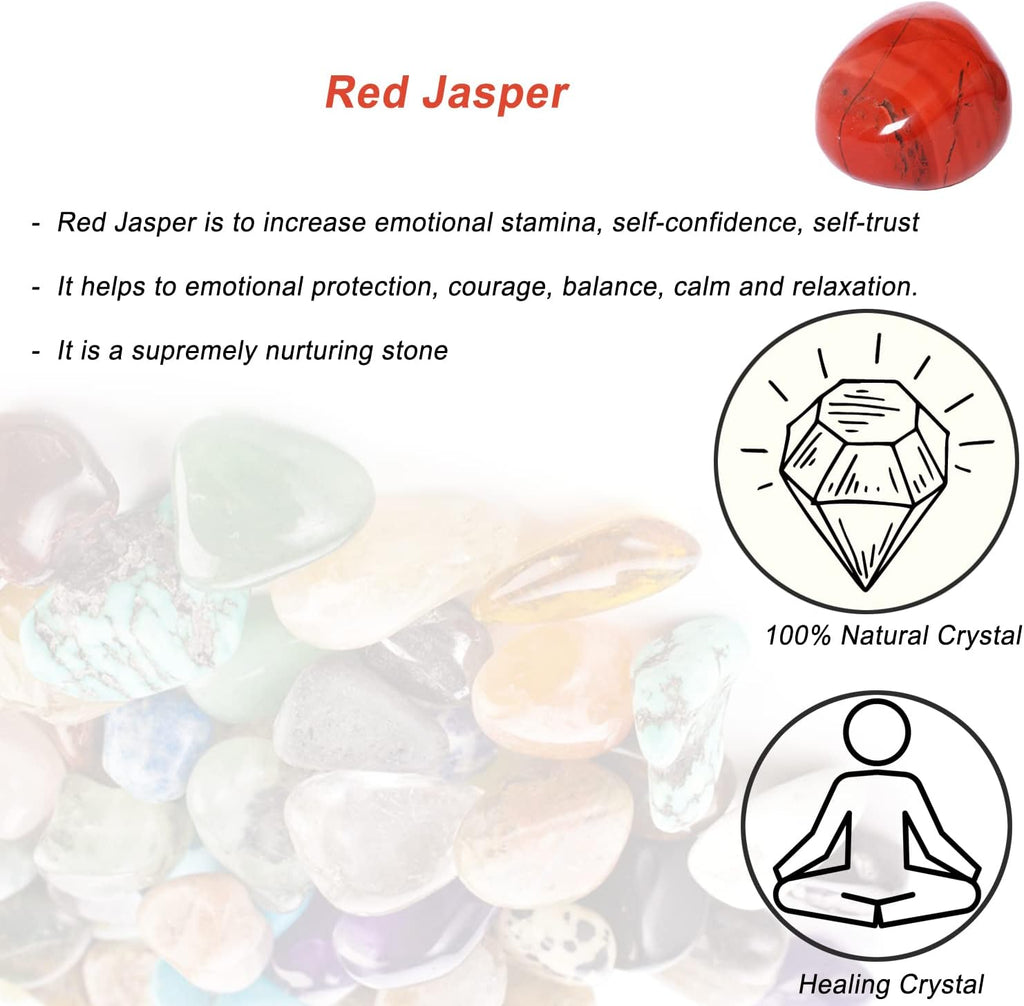 Red Jasper Healing Crystal Stones 1.25-2.0 Inch Large Reiki Healing Stones Natural Tumbled Polished Stones for Energy Witchcraft Therapy Meditation