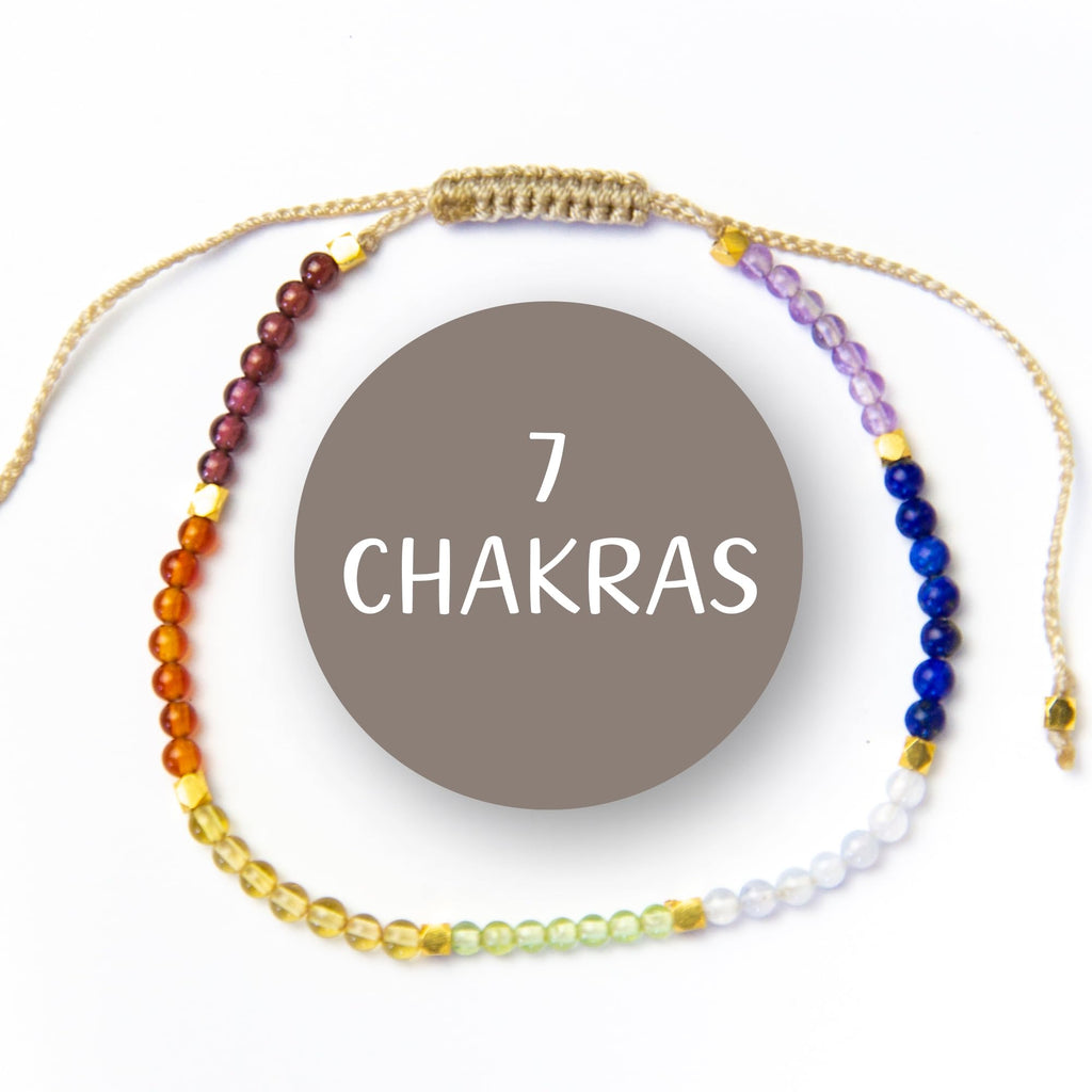 BALIPURA Multi-Chakra Armband für Frauen - Heilkristall & Naturstein Schmuck - Personalisierte Geschenke für Frauen mit winzigen 2mm Perlen in 925er Sterling Silber