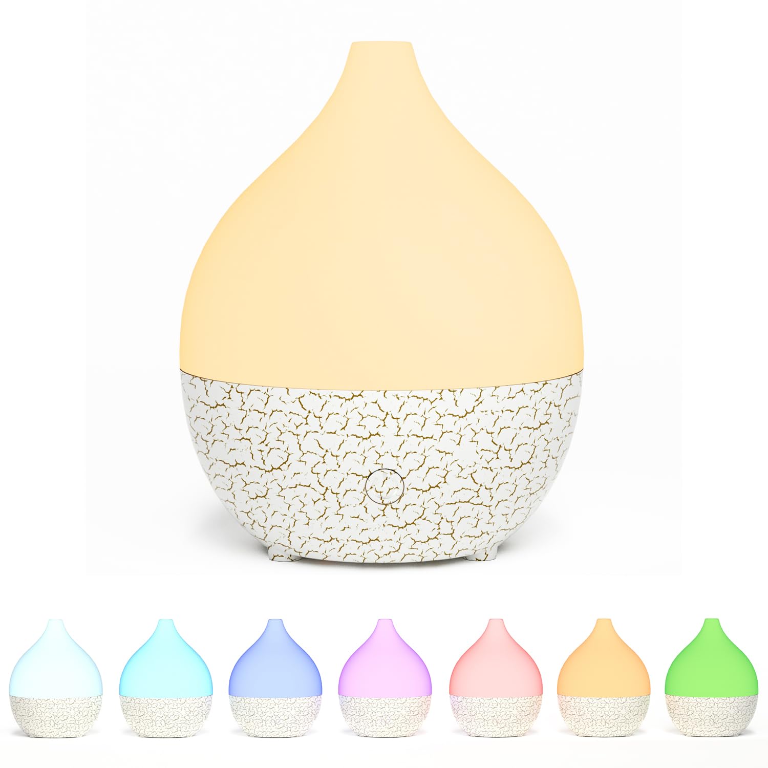 SALKING Aroma Diffuser, 100 ml Small Ultrasonic Aromatherapy Diffuser for Essential Oils, with Automatic Shut-Off Function, Warm White Light, White Wood Grain Diffuser for Home, Office or Yoga