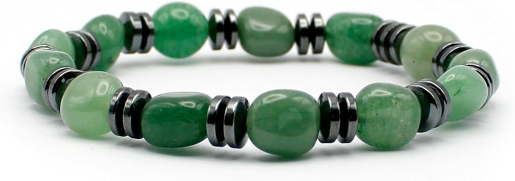 Handgefertigte Armband-Kollektion aus echten Edelsteinen und Hämatin, barockes Design