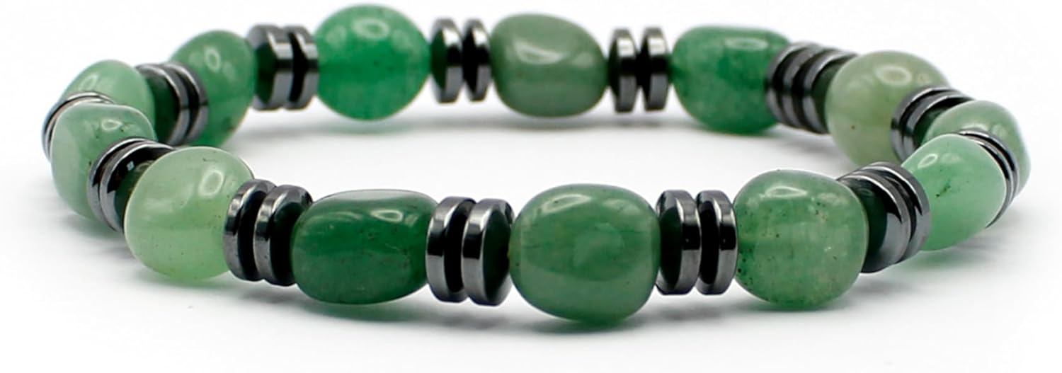 Handgefertigte Armband-Kollektion aus echten Edelsteinen und Hämatin, barockes Design