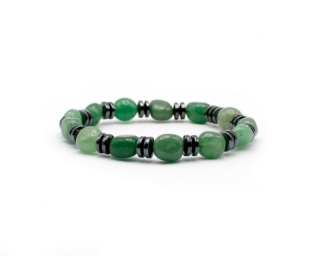 Handgefertigte Armband-Kollektion aus echten Edelsteinen und Hämatin, barockes Design