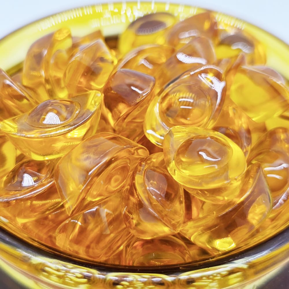 Aisamco handgemachtes Kristallglas Feng Shui Golden Treasure Becken mit Barren/Yuan Bao, viel Glück Reichtum Porsperity Figur für Feng Shui Dekor, Home Office Dekor, chinesisches Stil Geschenk