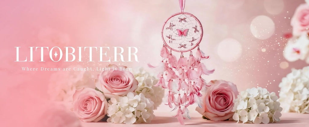 Dream Catcher for Girls,Pink Wall Decor,Decorative Box with Raffia