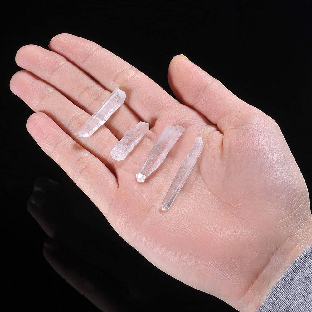 LiuliuBull Natural Transparent Pure Lemurian Seed White Quartz Crystal End Bar Crystal White Crystal Specimen Healing Energy (Size : 50g)