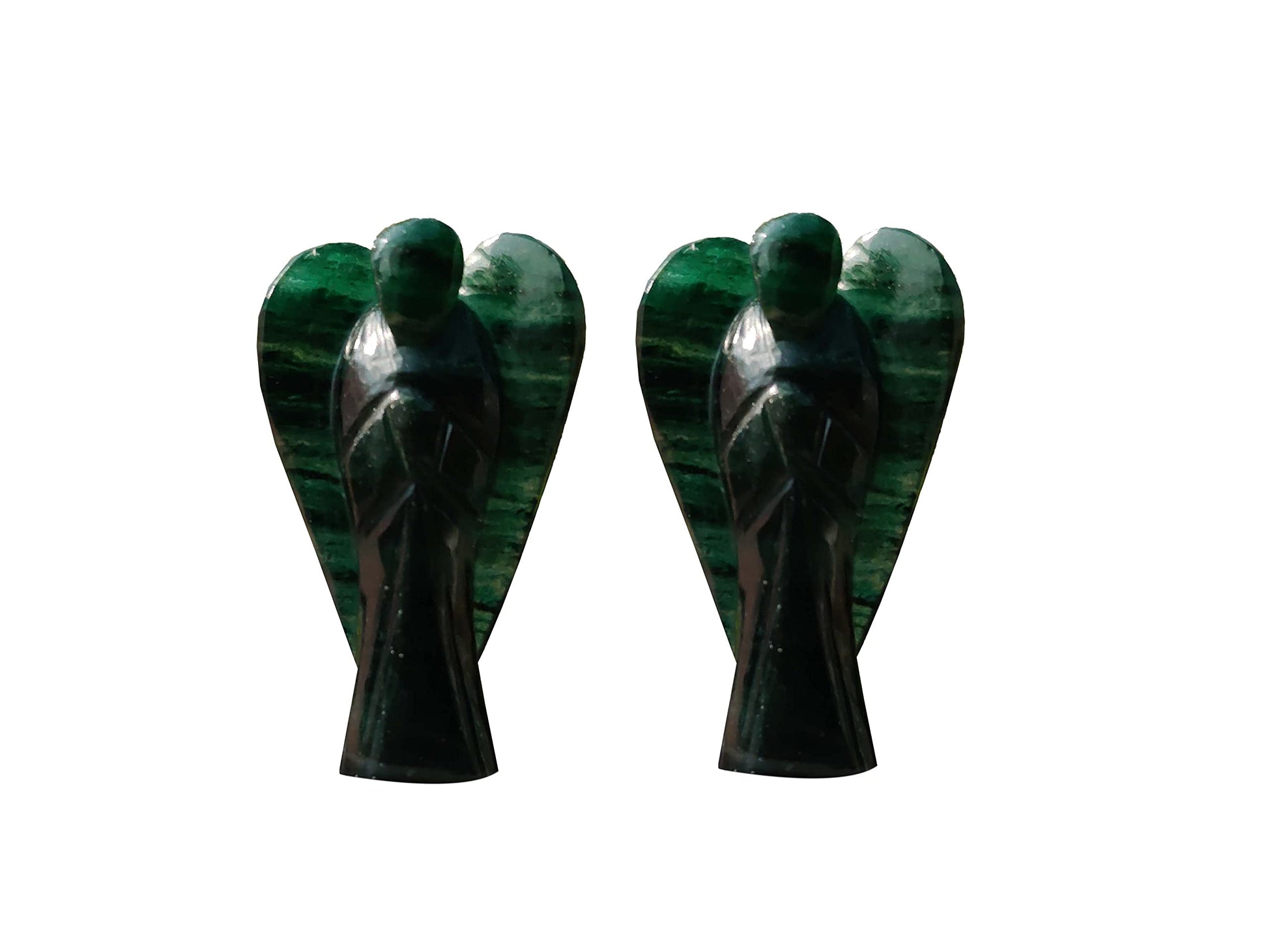 Wonder Care Pocket Guardian Angel Crystal Natural Gemstone Reiki Healing Energy Carved Statue Chakra Balance Meditation Aesthetic 1.5-2 Inch Pack of 2