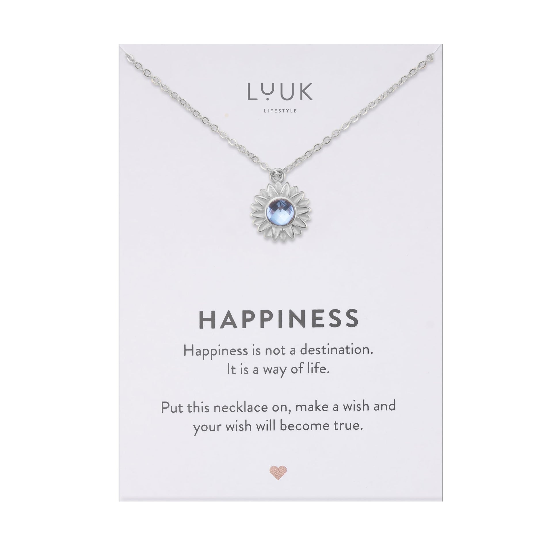LUUK LIFESTYLE Filigrane Halsketten mit Anhänger und Karte mit HAPPINESS Spruch, zeitloses Design und moderne Motive, in Silber, Gold und Rosegold