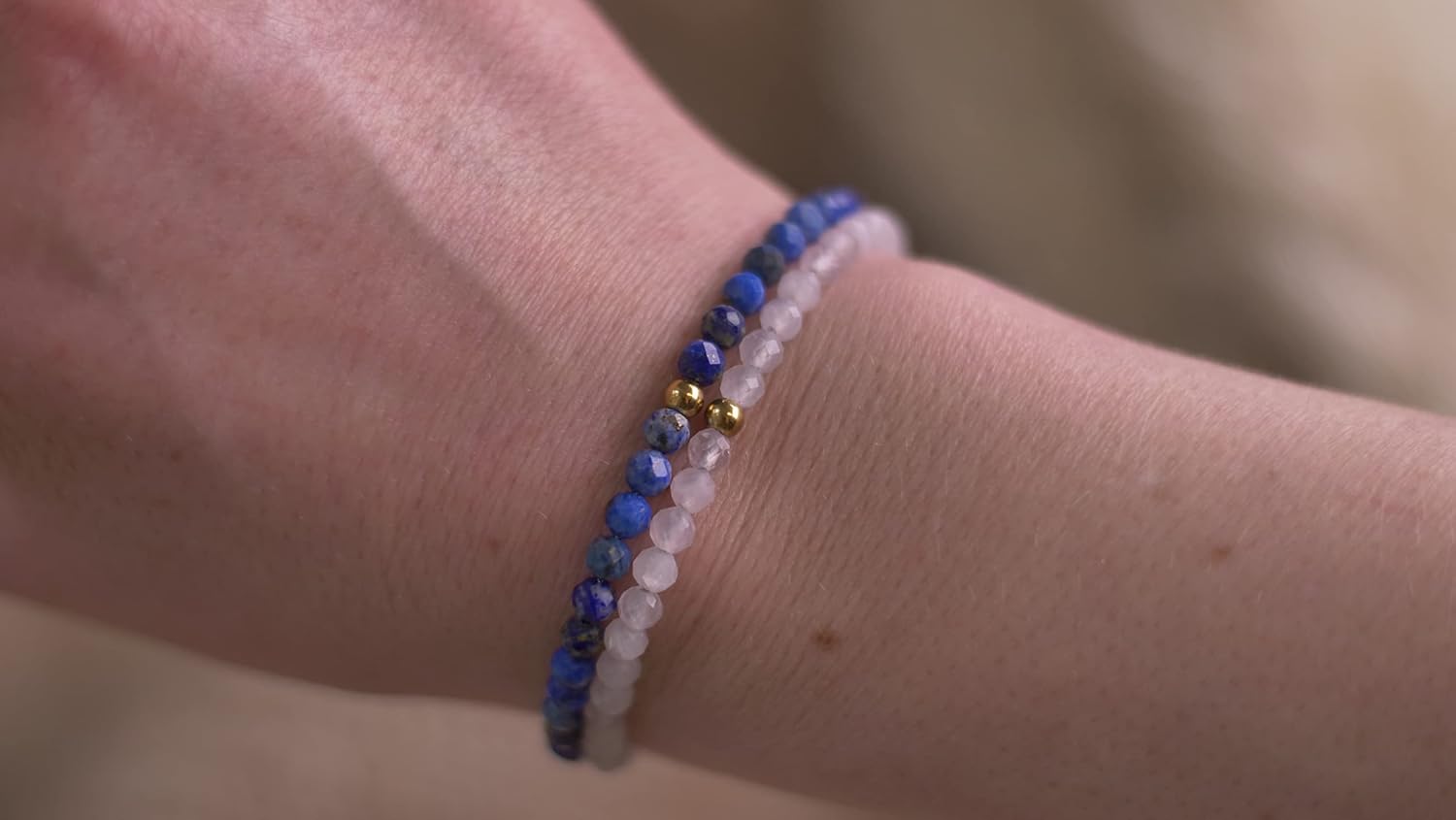 BERGERLIN Echtes Naturstein Perlenarmband - Naturstein geprüft in Deutschland, mit 925 Sterling Silberperle oder vergoldeter Perle - Mit Verschluss und Echtheitszertifikat, für Damen und Herren