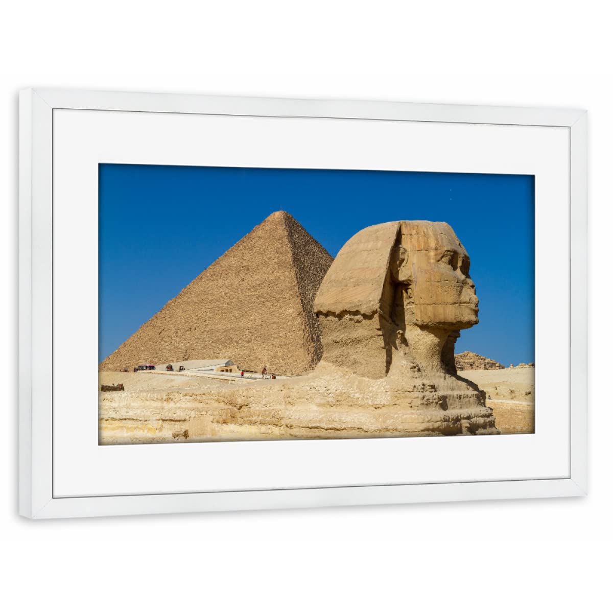 artboxONE Poster mit Rahmen Gold 30x20 cm Die große Sphinx von Gizeh von Die Welt Tanzt Farben - gerahmtes Poster