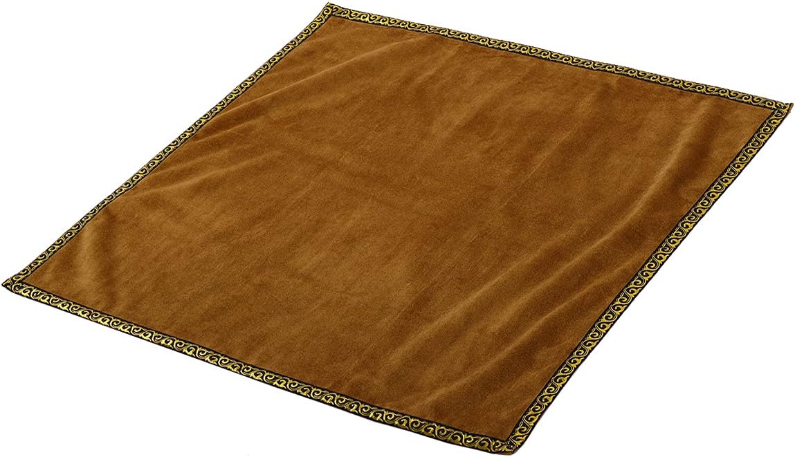 BLESSUME Altar Tarot Tablecloth Divination Wicca Velvet Cloth with Tarot Bag (Yellow 1), One Size