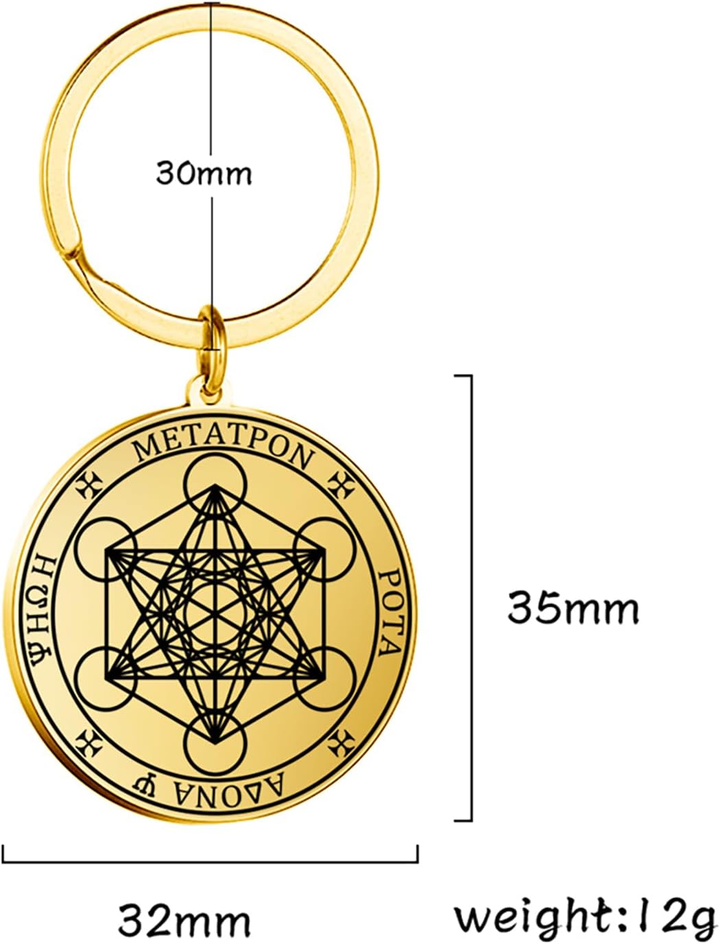 EUEAVAN Metatron Cube Necklace for Men Sacred Geometry Pendant Stamp of the Archangel Angel St Michael Declaration Keychain Spiritual Protection Talisman Religious Jewelry