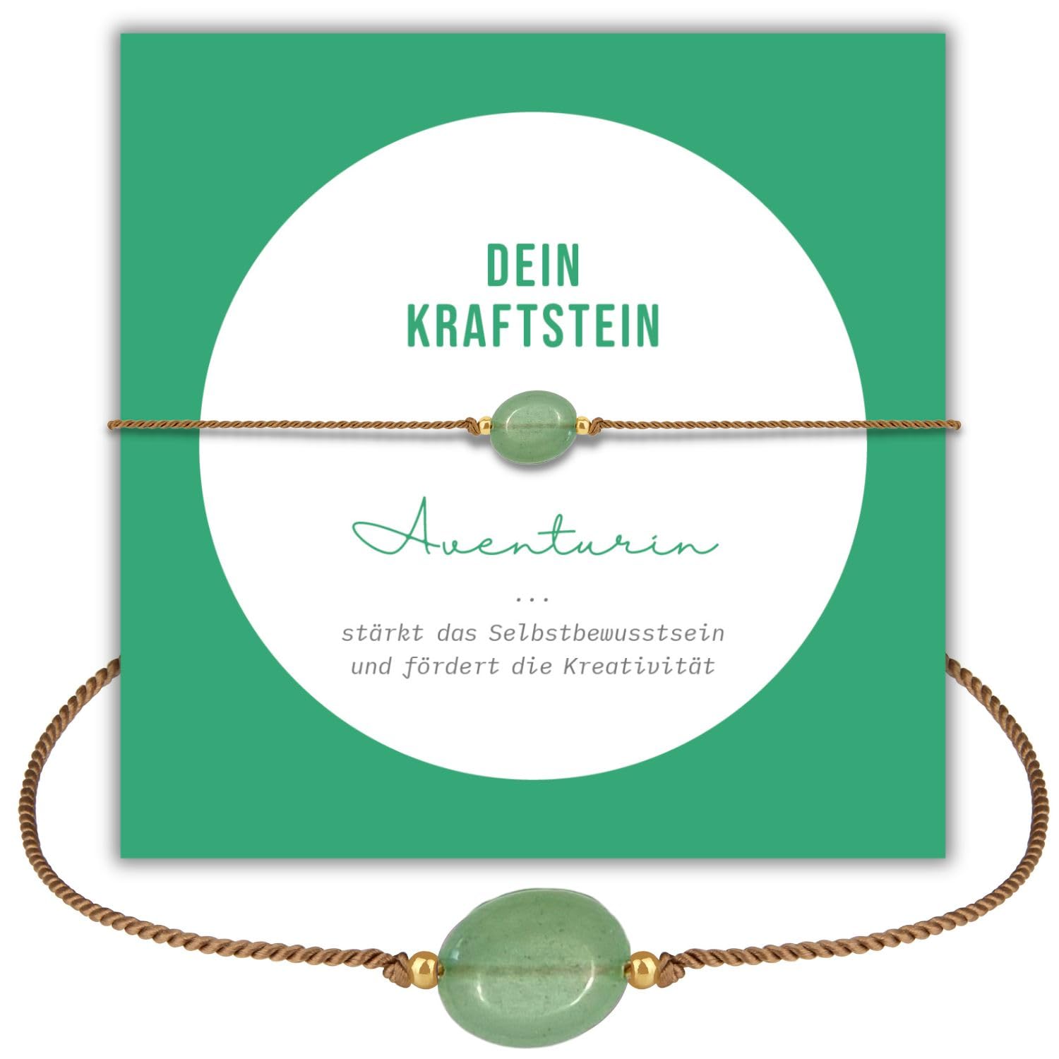 happymaker - Rosenquarz Armband Damen, handgemacht in Deutschland, Edelstein Armband rosa mit vergoldeten Perlen, Geschenkverpackung als Kraftgeber Geschenk für Frauen und Mädchen