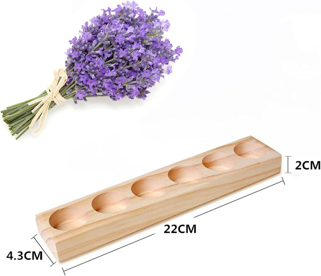 Ätherisches Öl Display Ständer, 6 Löcher Aromatherapie Öle Hölzern Tragen Gestell Halter Organisator Multifunktions Geschenk für Nagellack, Duftöle, Lippenstift, Parfümlagerung