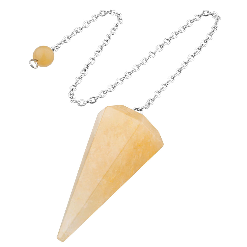 QINJIEJIE Rock Crystal Pendulum Natural Gemstone Pendulum Crystals Esoteric Pendulum with Chain and Ball for Dowsing Rods Fortune teller Chakra Reiki Witchcraft Accessories Esoteric Gifts