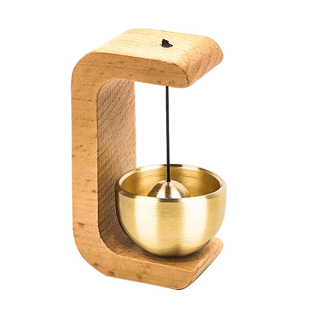 Goldene dekorative Shopkeepers Glocke für Türöffnung – magnetische Holz-Türklingel mit Messingglocke, ideal zum Aufhängen von Eingängen für Wand, Geschäft, Kleiderschrank