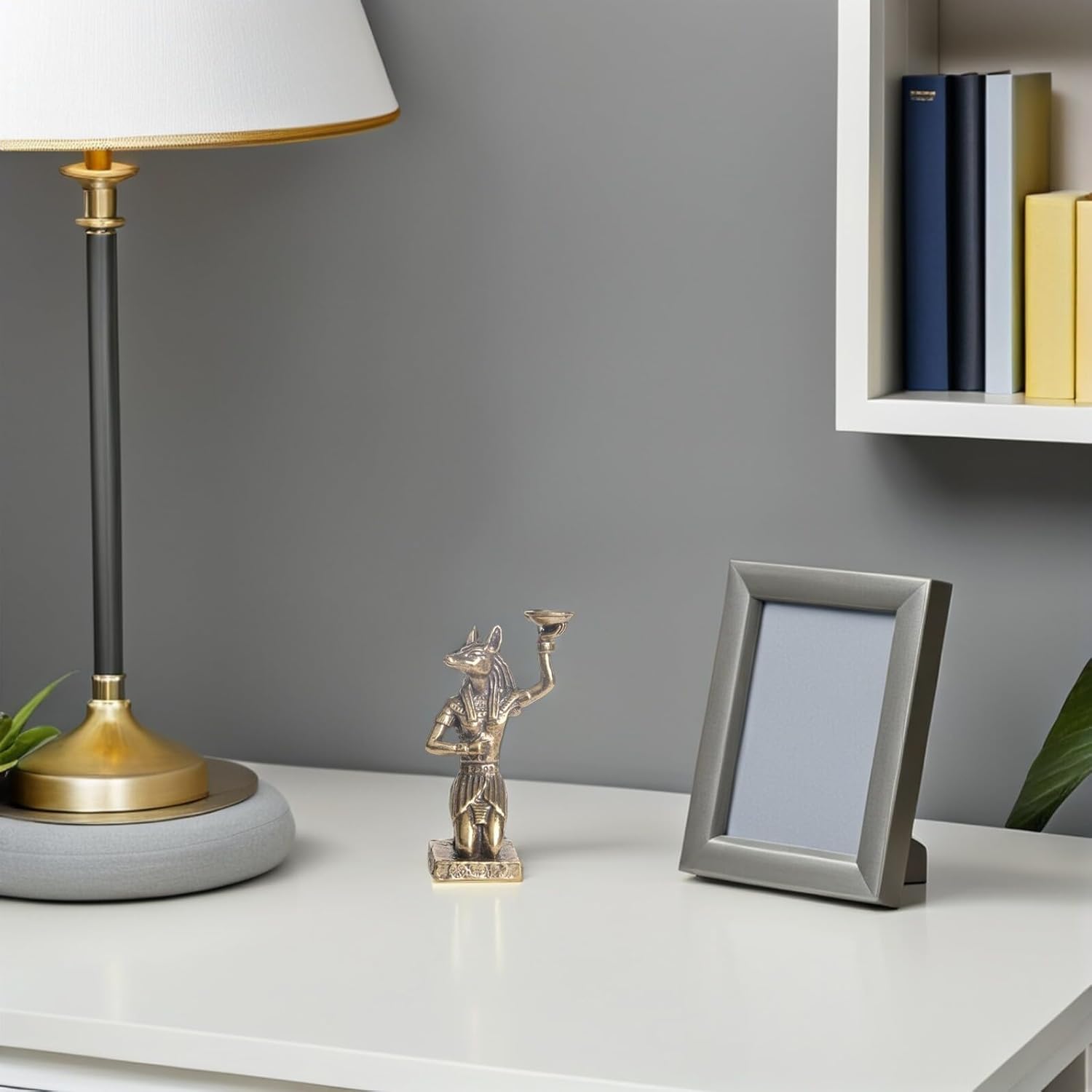 IMIKEYA kleine Messing Figuren ägyptische Figuren Anubis Deko ägyptische Souvenirs Mini Anubis-Statue Golden Ägypten Zubehör für zuhause Büro Deko