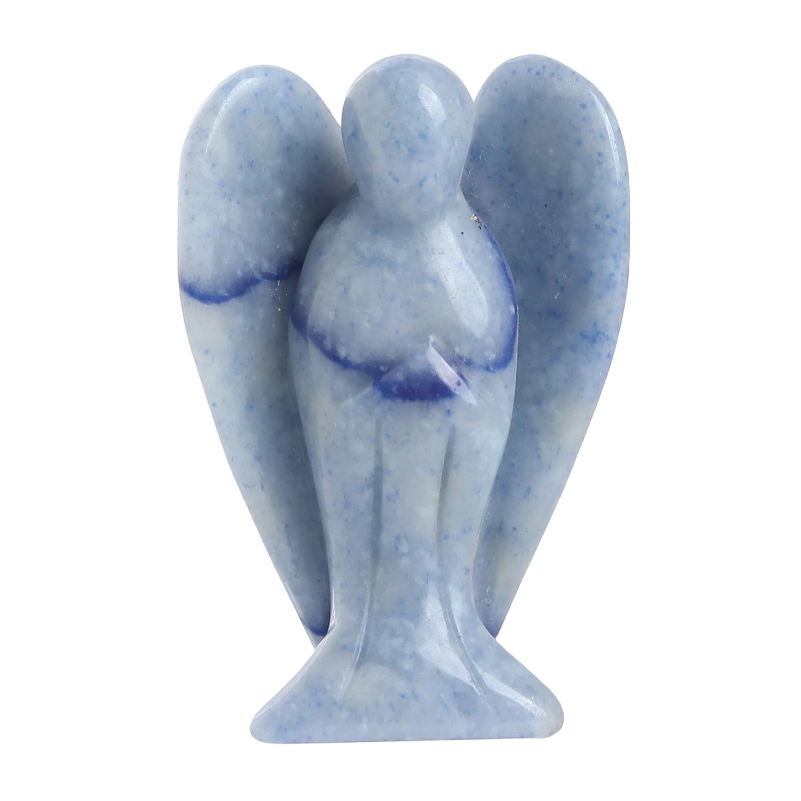 Natural Kambaba Jasper Guardian Angel Statue, Hand Carved Stone Healing Crystal Bag Figures Decoration, 5 cm