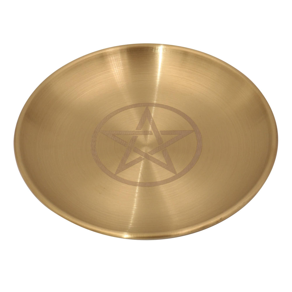Amitofo Golden Prayer Ritual Bowl with Chakra Gemstone Ideal for Altar, Meditation, Incense Sticks, Smudging, Candles, Crystal, Jewelry, Yoga (Chakra)