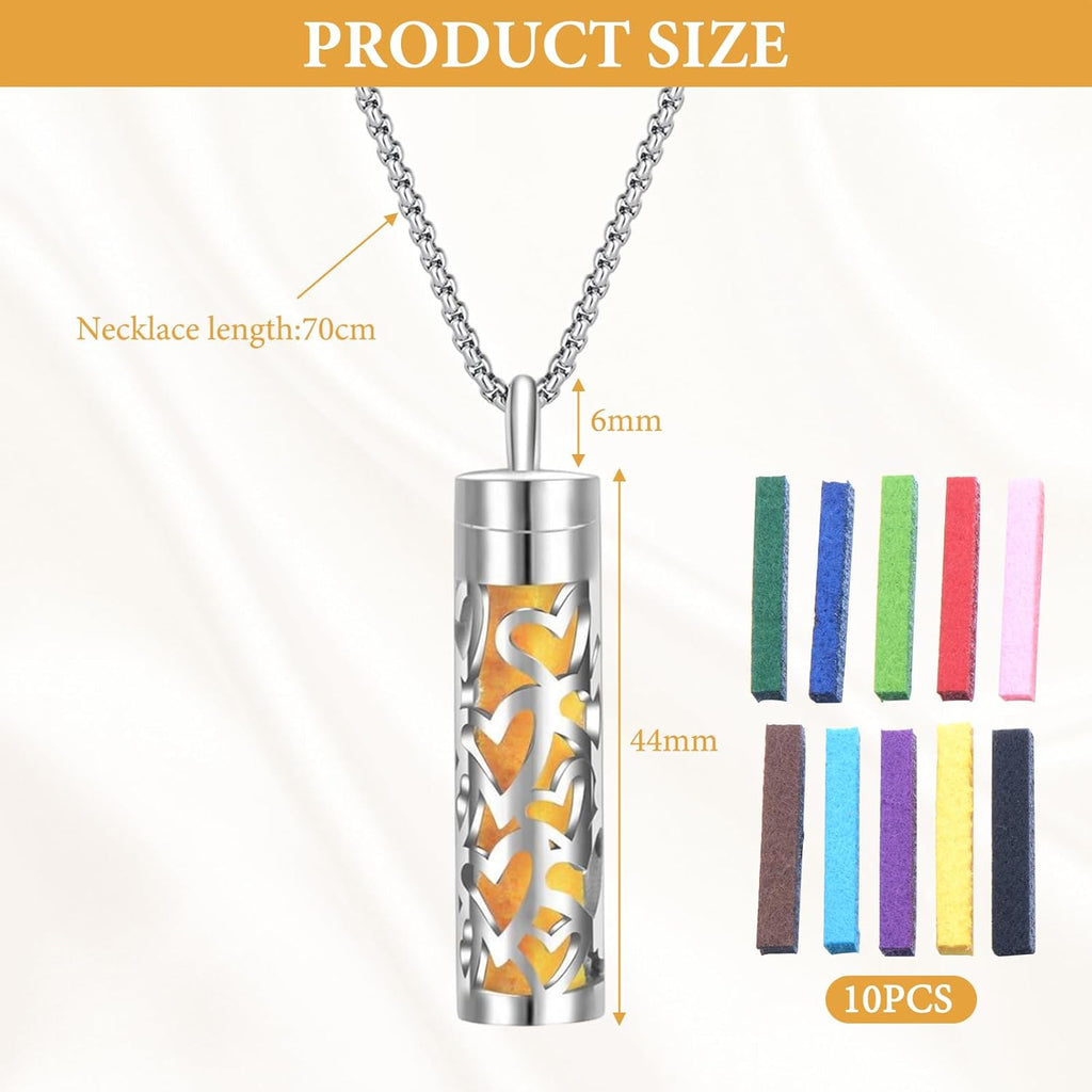 Fragrance Chain Essential Oil Necklace for Women Chain with Fragrance Pendant Fragrance Chain Aromatherapy Necklace Diffuser Stainless Steel Diffuser Necklace Fragrance Chain Essential Oil Necklace