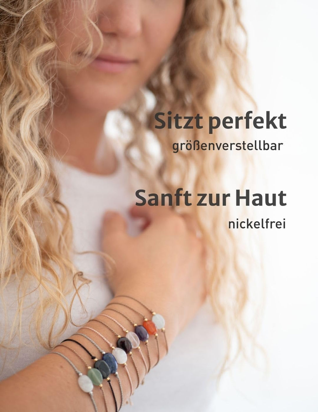 happymaker - Edelstein Armband Damen, handgefertigt in Deutschland mit Goldperlen, Geschenkkarte und Geschenkverpackung, Mutmacher Geschenk