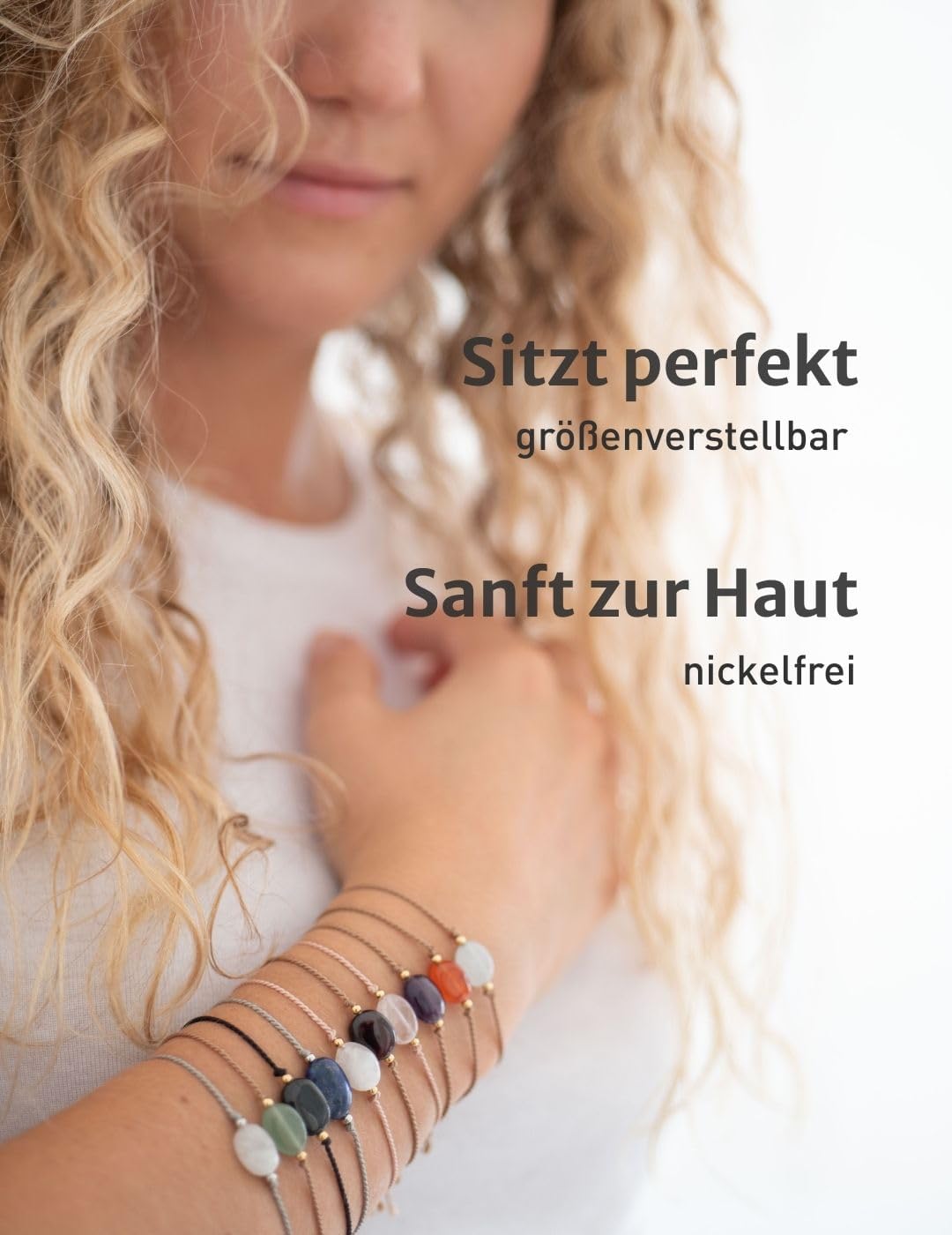 happymaker - Edelstein Armband Damen, handgefertigt in Deutschland mit Goldperlen, Geschenkkarte und Geschenkverpackung, Mutmacher Geschenk