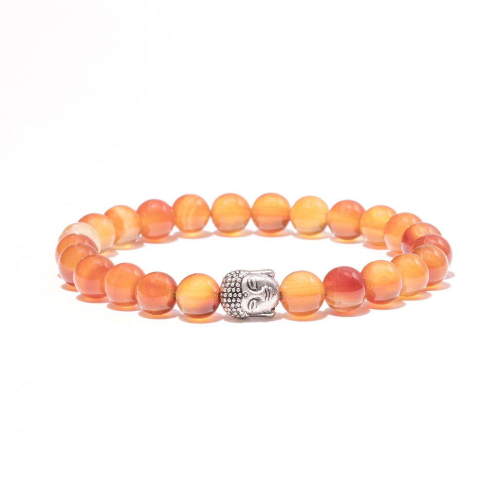 BERGERLIN Buddha Armband - Naturstein geprüft in Deutschland, mit echten Naturstein oder Lavastein Perlen - Naturstein Armband mit Echtheitszertifikat für Damen und Herren