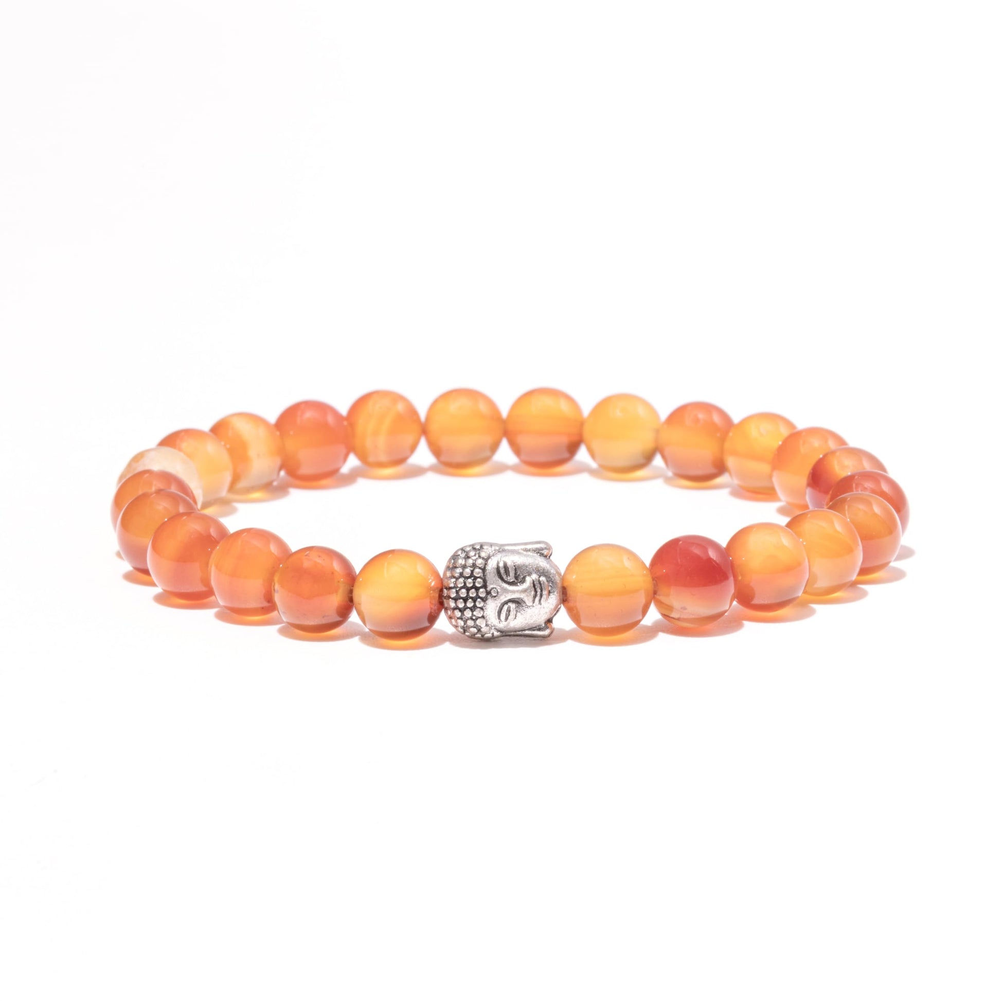 BERGERLIN Buddha Armband - Naturstein geprüft in Deutschland, mit echten Naturstein oder Lavastein Perlen - Naturstein Armband mit Echtheitszertifikat für Damen und Herren